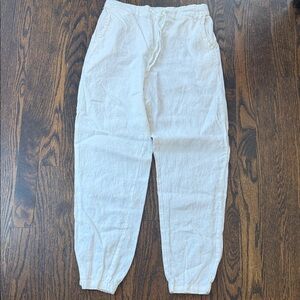 Iximo white linen pants women’s size small